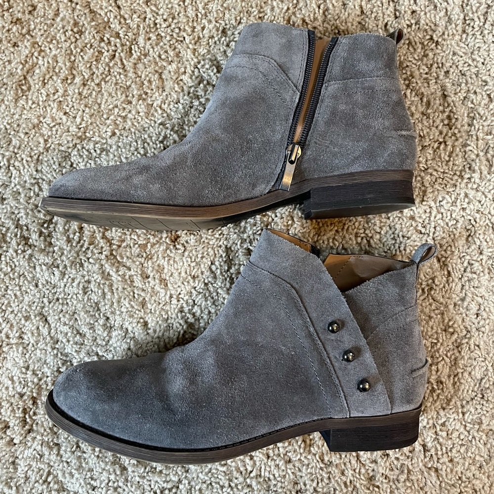 Franco Sarto gray suede booties